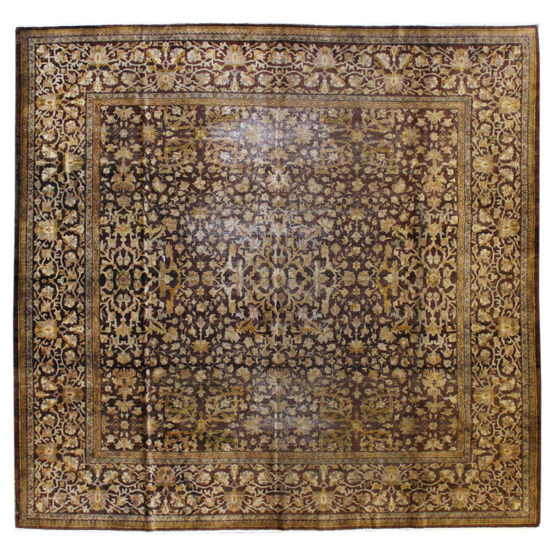 Amritsar One-of-a-Kind 8'9" X 9'2" Before 1900 Wool Area Rug in Brown
