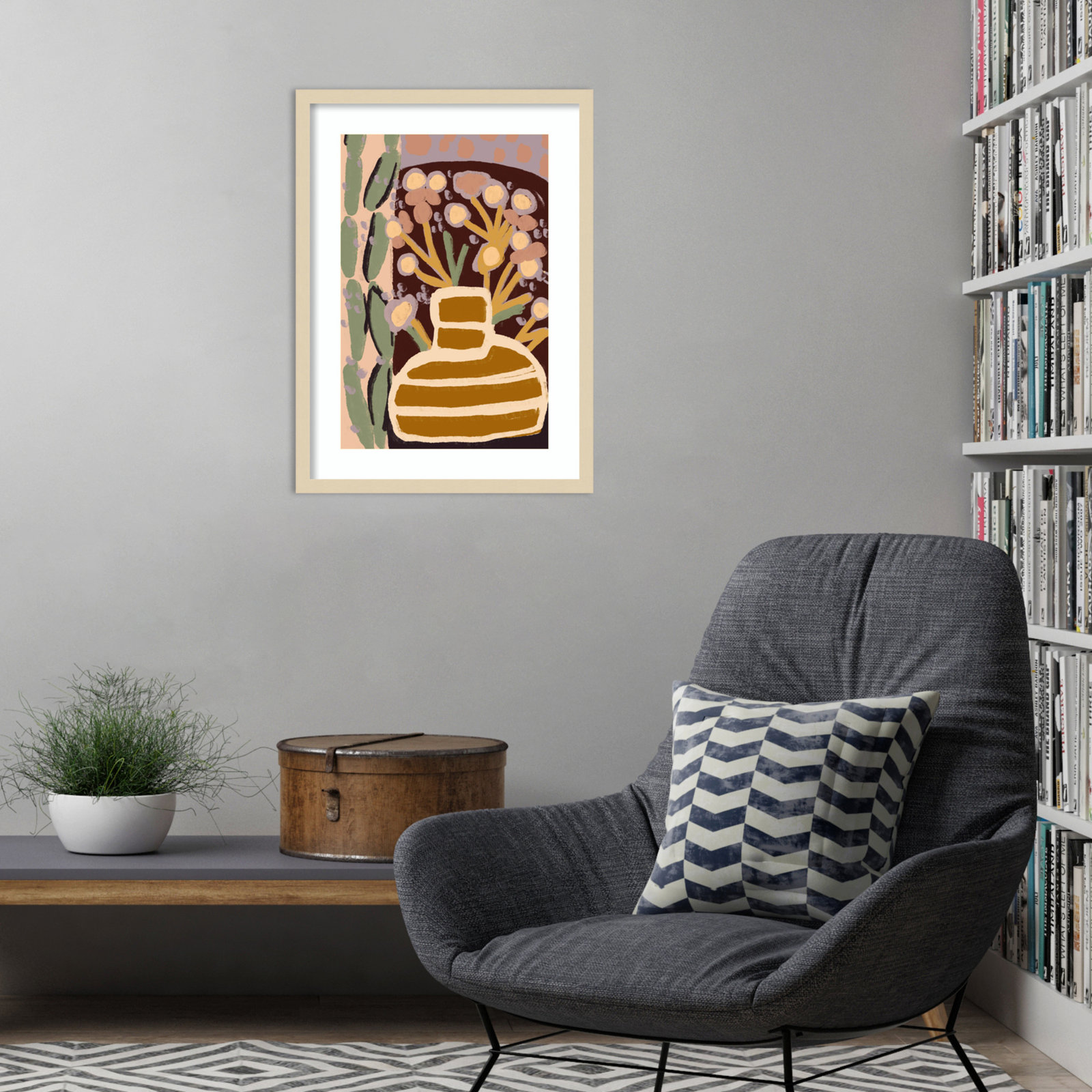 Pastel Impression by Treechild, Brown Framed, 25" H x 19" W