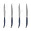 French Home Laguiole Connoisseur 4-Piece Steak Knife Set With Navy Handles-40177192