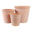 Ensemble de 3 pots de fleurs en argile fabriqués à la main - Design décoratif moderne et polyvalent-1027438101
