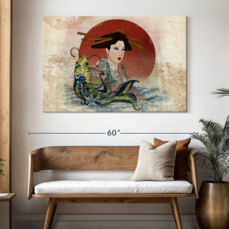 Leisha Geisha et Koi, H 34 po x l 51 po