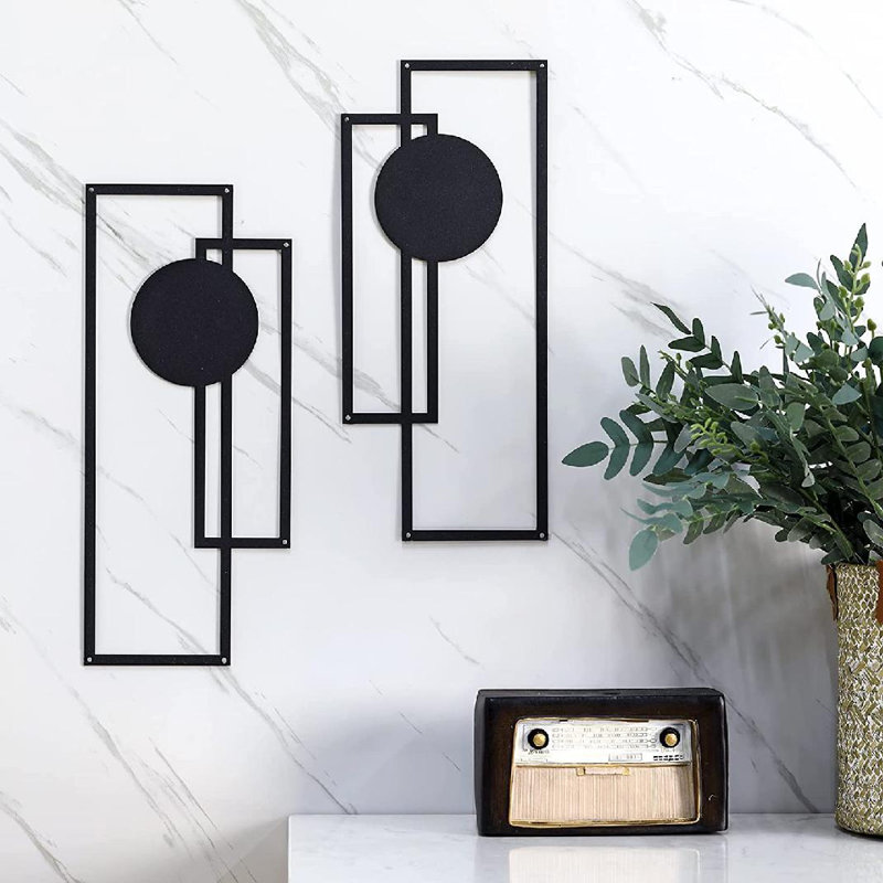 Modern Abstract Wall Decor on Metal