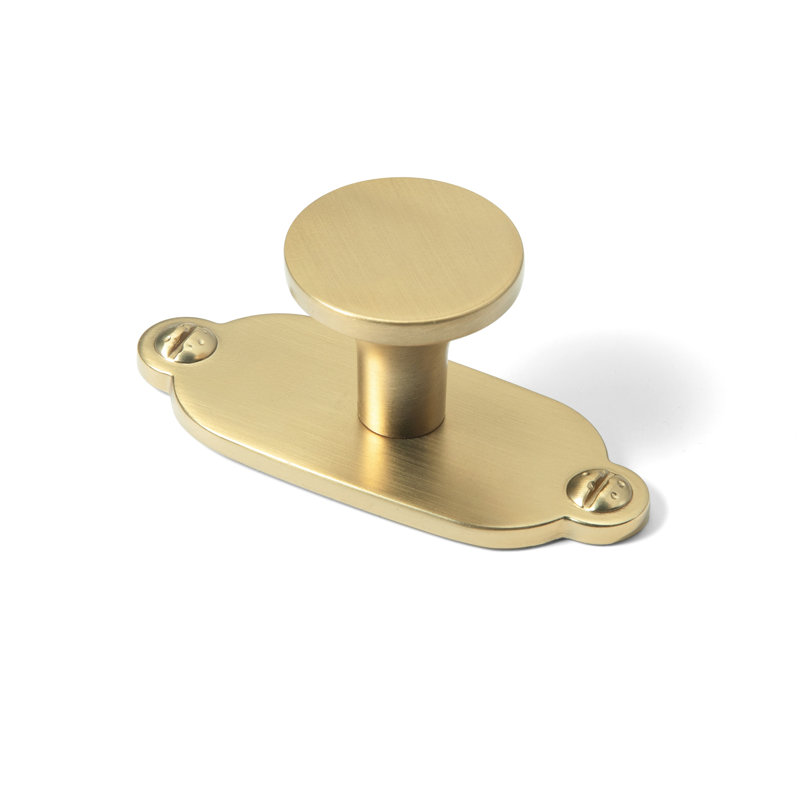 1.14" Diameter Mushroom Knob With Backplate(G013), Champagne Bronze
