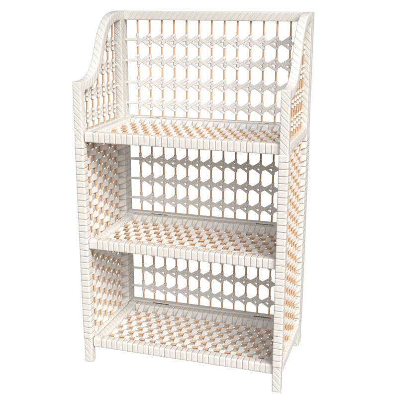 Johns Natural Fiber Shelves, White, (3 Shelves) 34" H x 19.75" W x 10.25" D