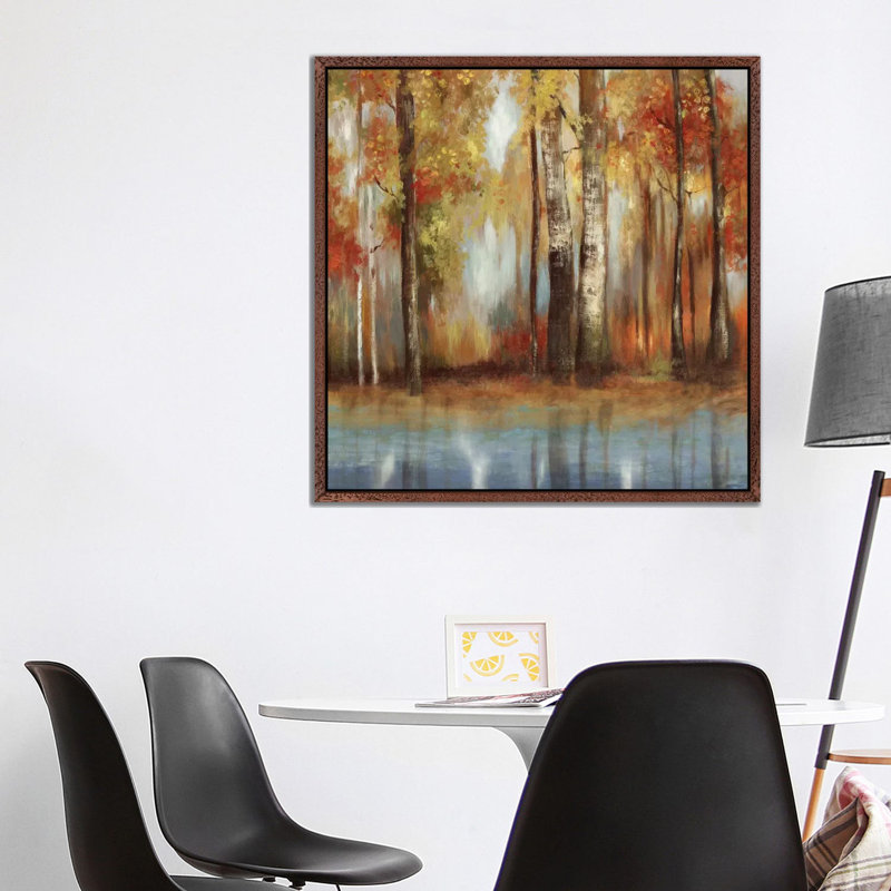 Soft Light II 1 Piece Painting on Canvas, 93.98 cm H x 93.98 cm W, Classic Brown Wood Framed Canvas