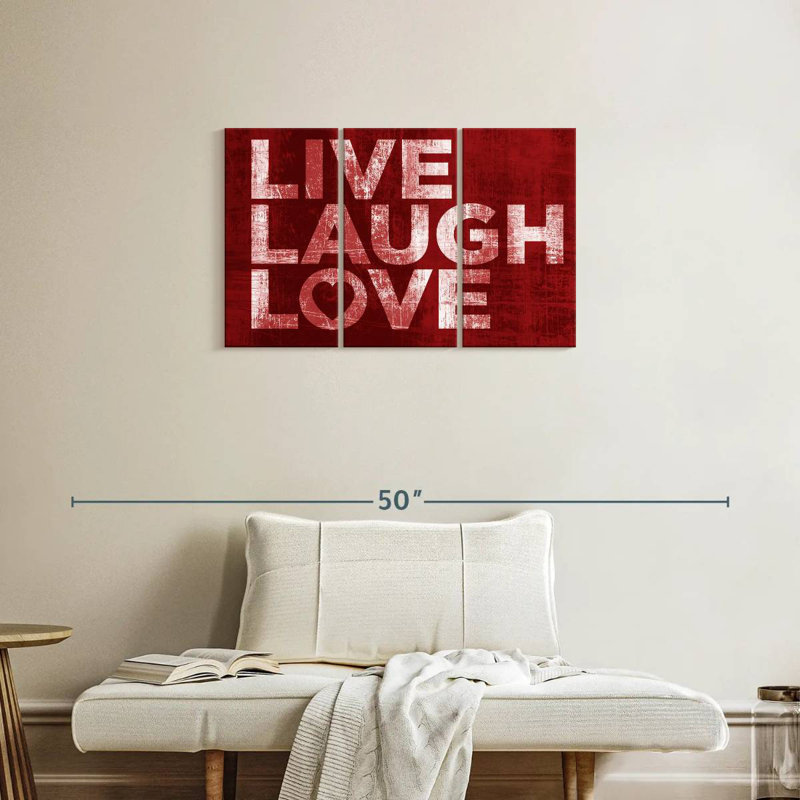 Red Live Laugh Love, H 20 po x l 33 po