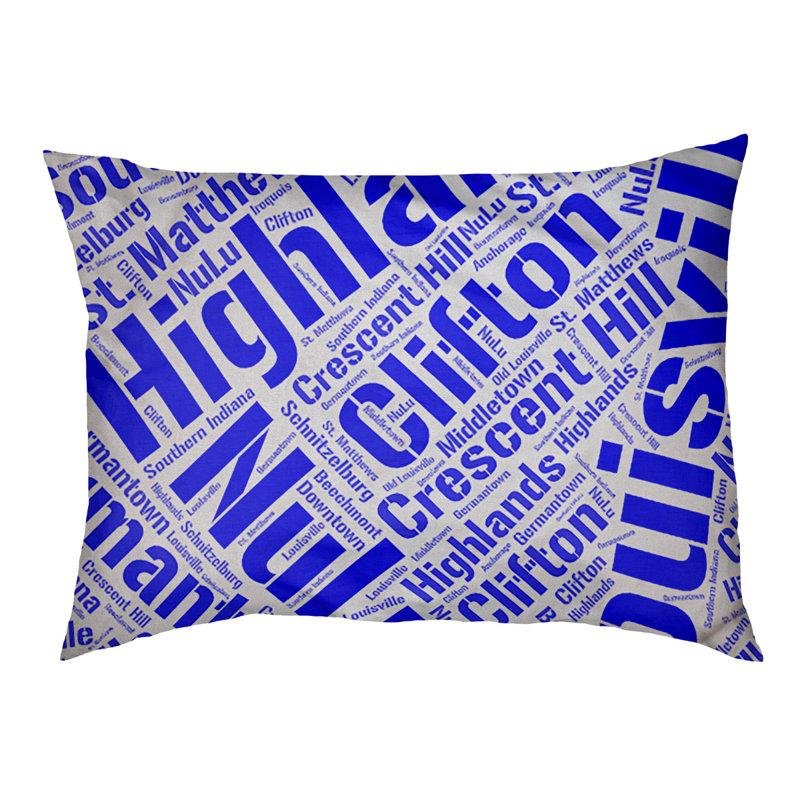 Coussin de chien « districts », Très grand (H 17 po x l 50 po x P 40 po), Bleu, Louisville