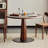 Walnut&Black Round Sintered Stone Dining table-1406422843