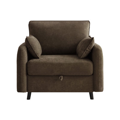 Fauteuil d'appoint surdimensionné en chenille avec rangement dissimulé, fauteuil canapé une place moderne pour salon