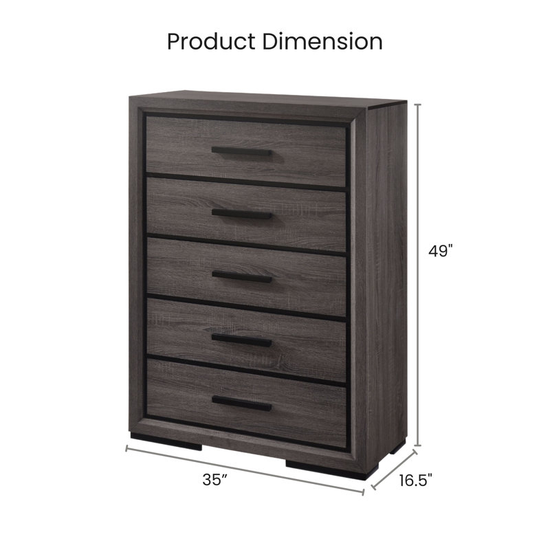 Commode 5 tiroirs Camile