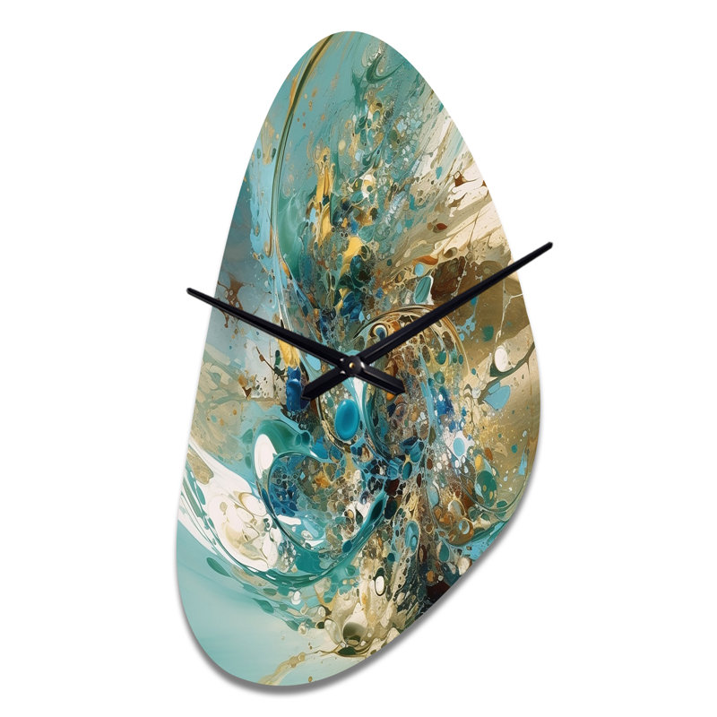 Horloge murale asymétrique en métal Penaloza, Moyenne