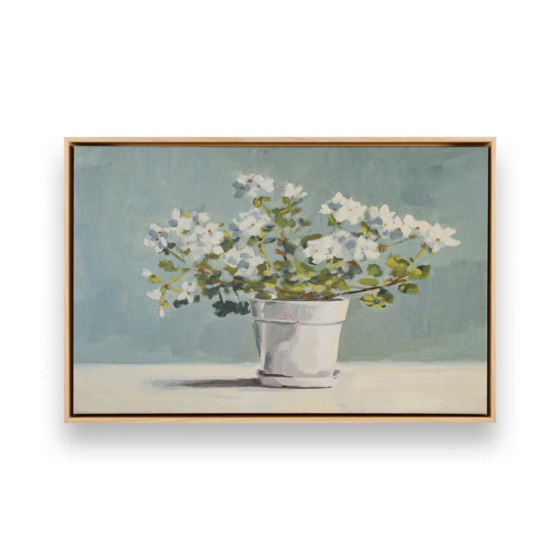 «White Flower Pot II» par Marian Parsons, reproduction d'art sur toile, H 24 po x l 36 po, Tanné