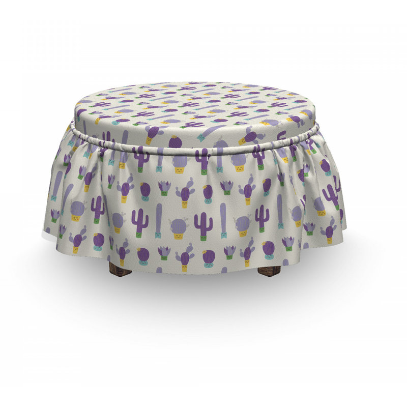 Housse pour repose-pieds mauve sourire faces