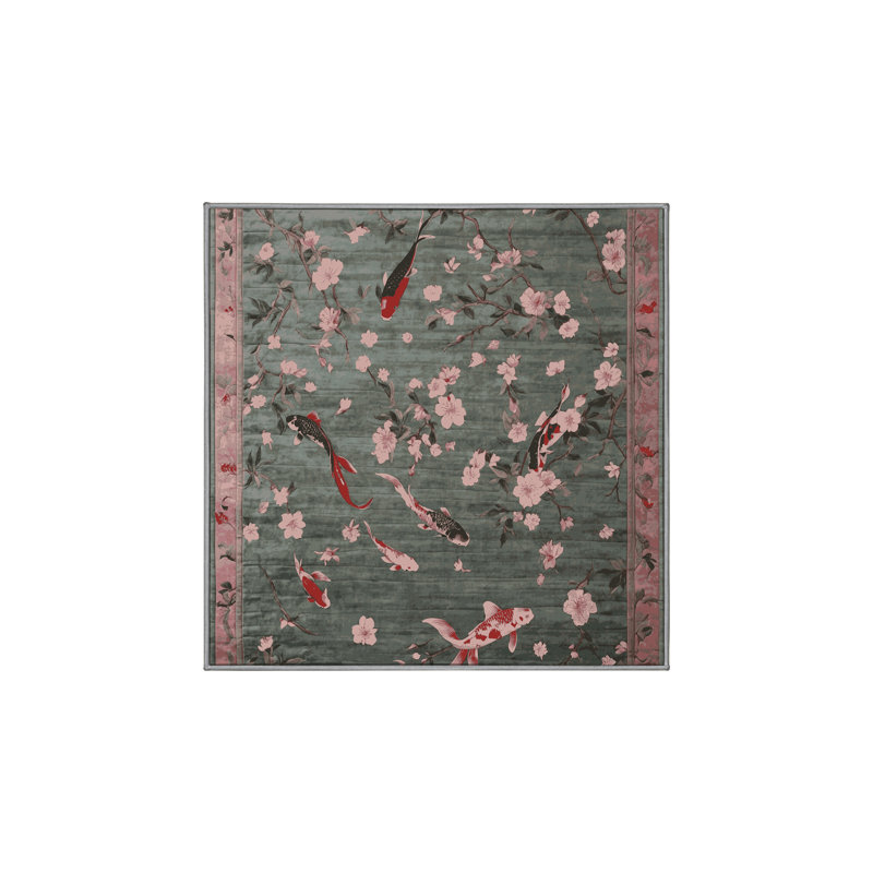 Machine Washable Gray Area Rug, Square 8'