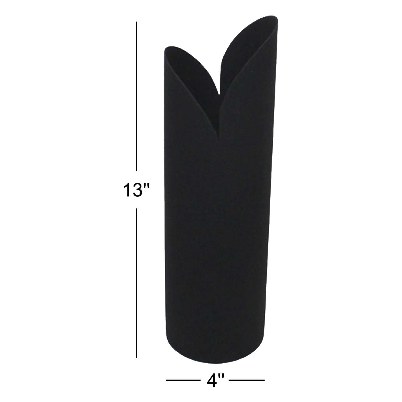 Jenny Iron Table Vase, Black, 13" H x 4" W x 4" D