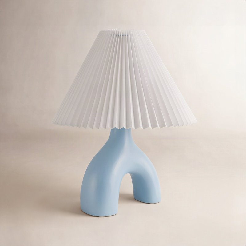 Celes Table Lamp, White, Baby Blue