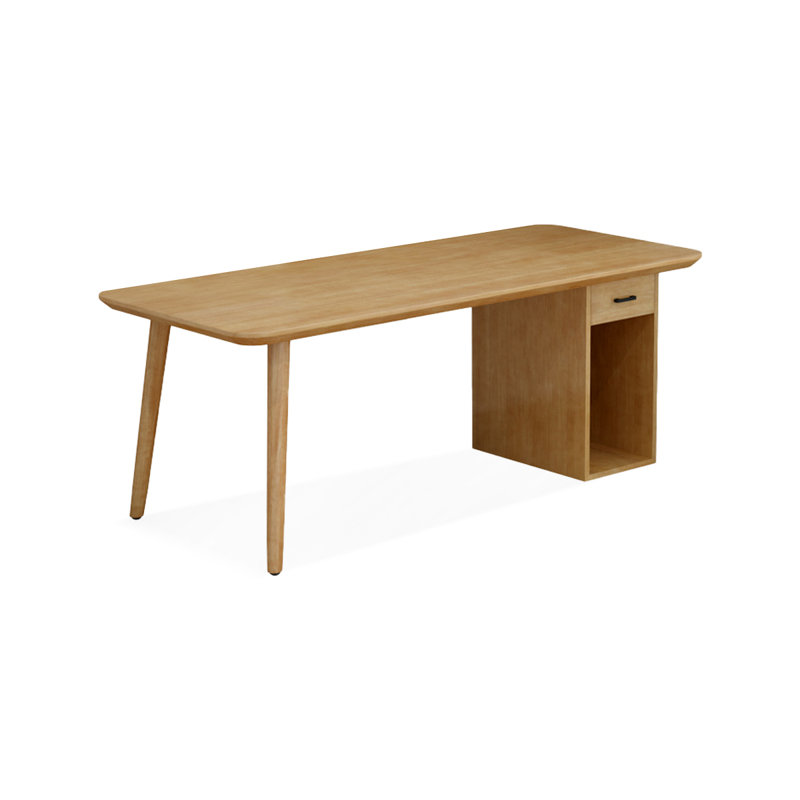 Bureaux rectangulaires en bois massif avec 1 tiroir, Orienté à droite, H 29,53 po x l 78,74 po x P 31,5 po