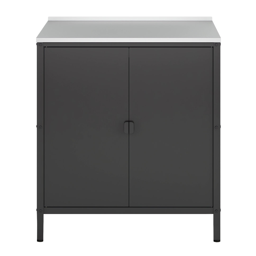 Outdoor Schrank Ariiana 92x80x50cm Schwarz, matt Williston Forge