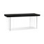 Black Rectangular Solid + Acrylic Dining Table For Dining Room/Kitchen