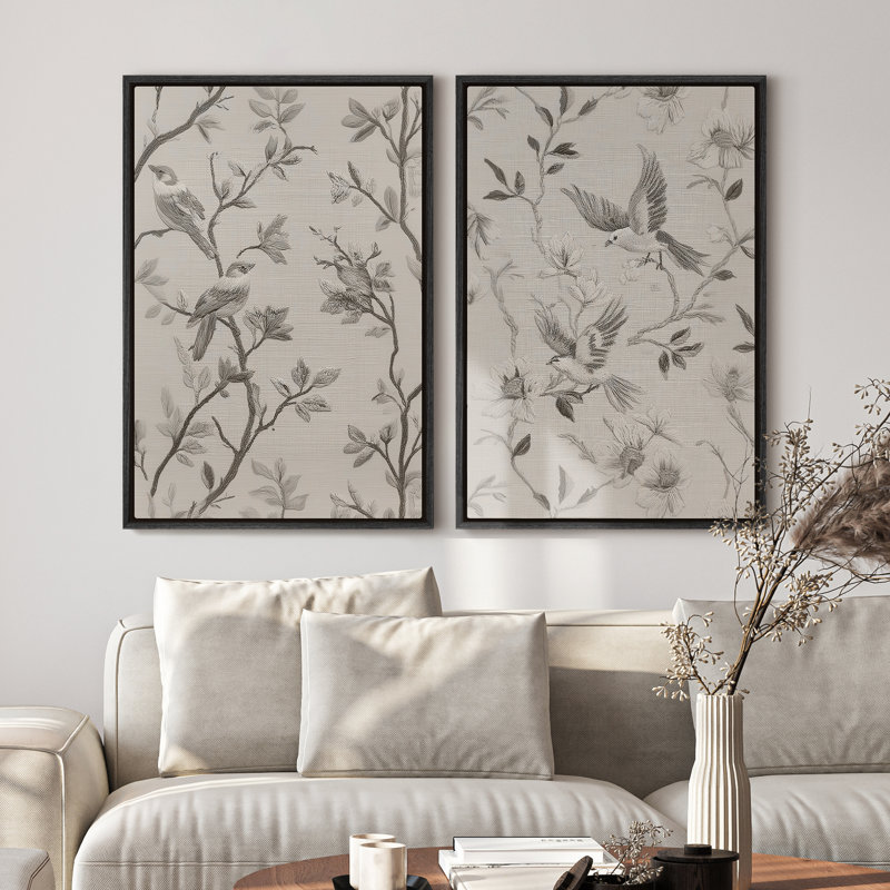 Framed Canvas Wall Art - Vintage Abstract Wall Prints for Bedroom, 36" H x 24" W, Black
