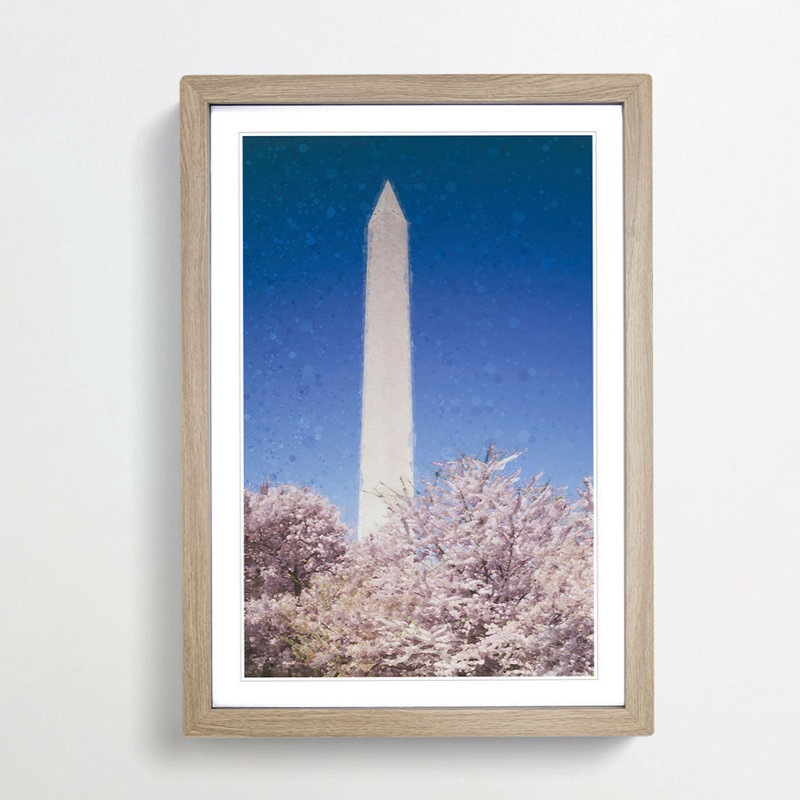 The Washington Monument - Framed Print, 60cm H x 40cm W x 2cm D, Oak