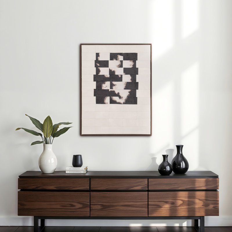 30X40 Monok Handpainted Wall Art Contemporary Canvas Wood Frame Decor