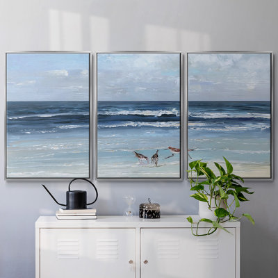 Beach Trio, reproduction sur toile 3 pièces