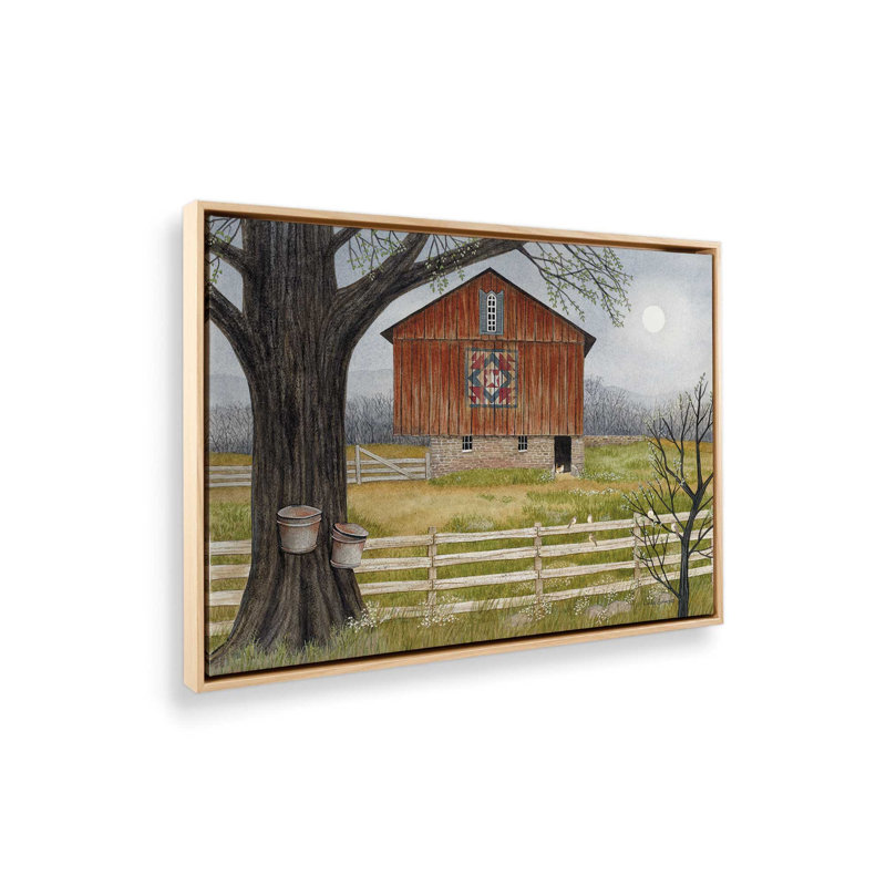 «Maple Hills Farm» par Linda Spivey, reproduction d'art, Toile avec cadre, Tanné, L 48 x H 36