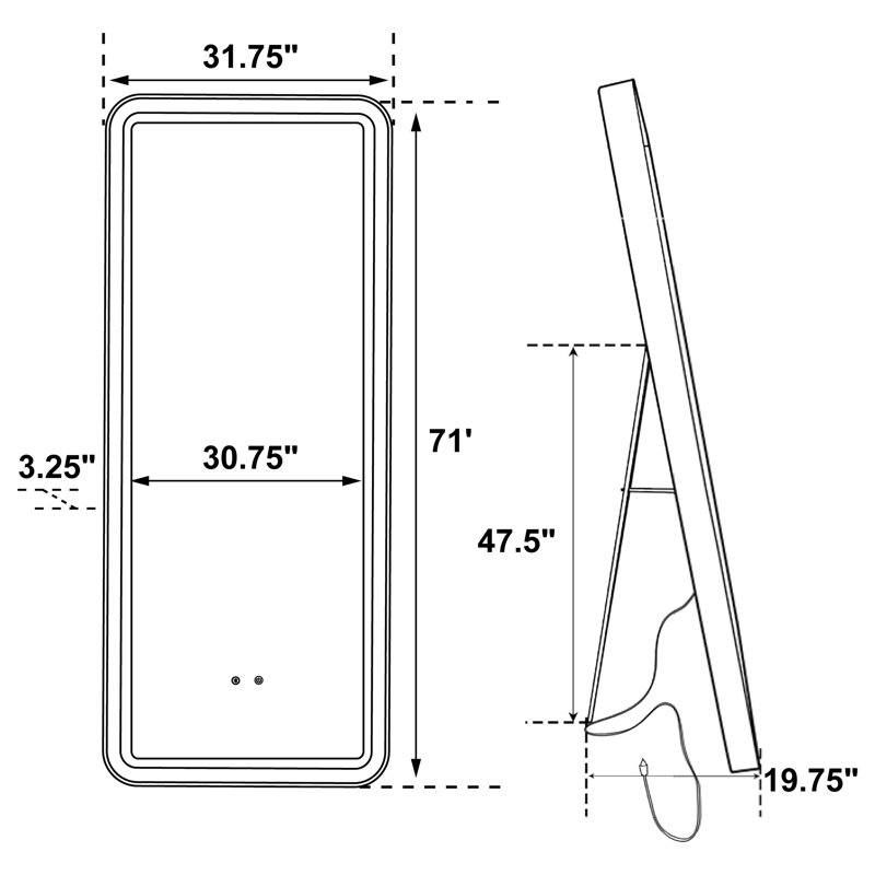 Natsuyo 32 X 71 Inch Led Standing Mirror Bt Speakers, Silver