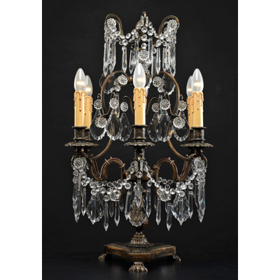 30" Brass Tabletop Candelabra Holder