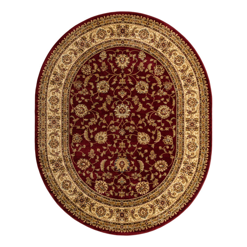 Niles Oriental Area Rug, Oval 7'10" x 10', Red