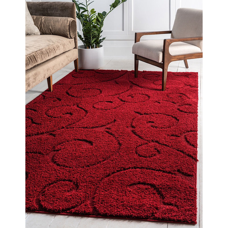 Tapis rouge sang Baynes, Rectangle 9 pi x 12 pi, Red