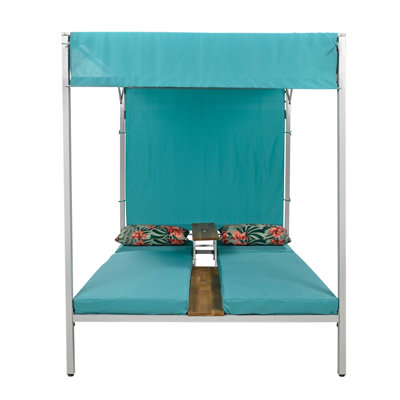 Outdoor Patio Sunbed Daybed With Cushions,Adjustable Seats