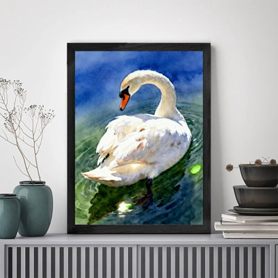 Art mural rétro noir, "The Bonny Swans", impressions de style rétro