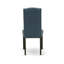 3 Piece Modern Dining Table Set Contains a Round Kitchen Table with Pedestal and 2 Mineral Blue Linen Fabric Parson Dining Chairs, Black-1977718614-1977718615-1911089975