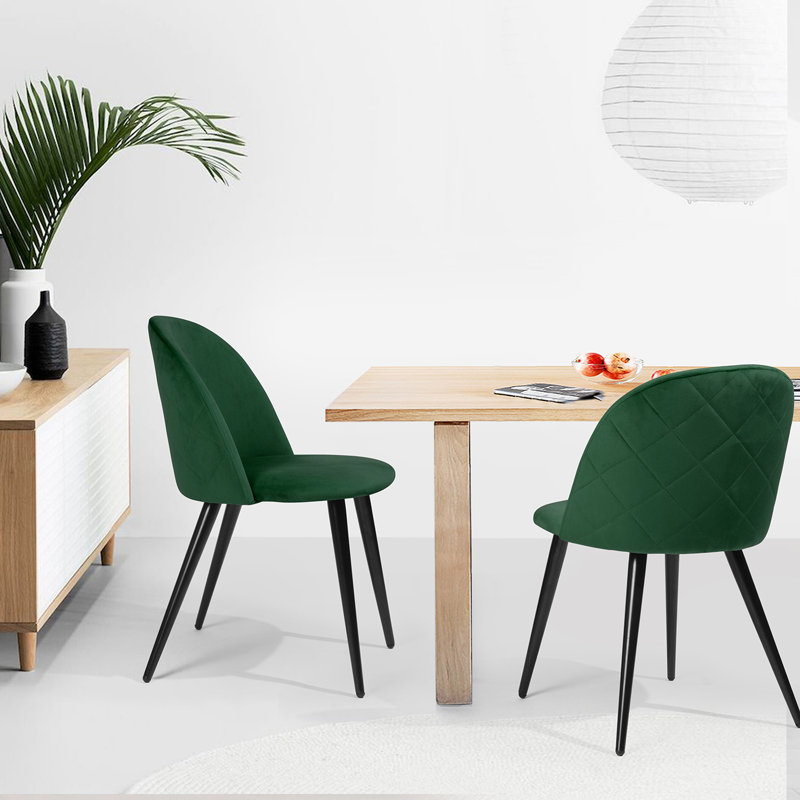 Dungorbery Upholstered Dining Chair, Dark Green