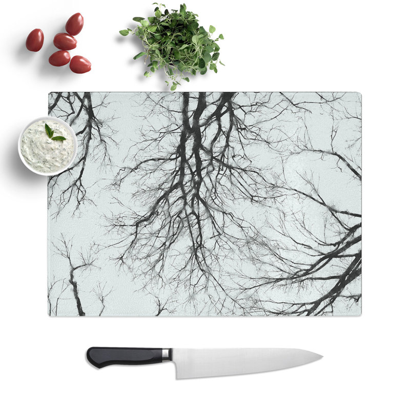 Tempered Glass Tree Branches in Central Park New York Painting Chopping Board, 28.5 cm x 39 cm