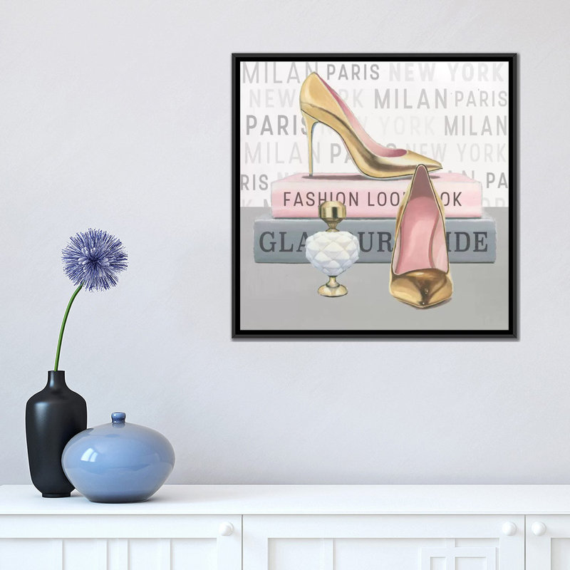 «Forever Fashion V», impression sur toile, H 26 po x l 26 po x P 1,5 po, Toile avec cadre noir, Pas de tapis