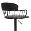 Tabouret de bar réglable en bois noir et similicuir gris