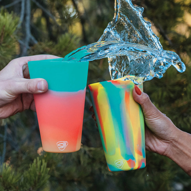 Silipint: Silicone Pint Glasses: 4 Pack - 2 Aurora & 2 Sugar Rush - Unbreakable Cups