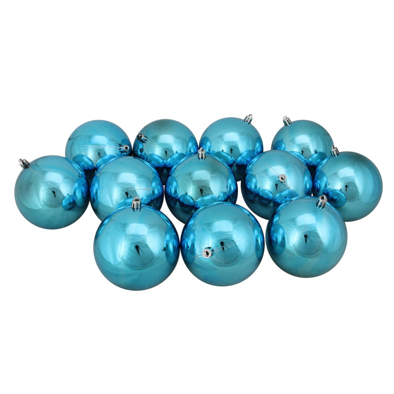 Boule de Noël brillante incassable, Bleu turquoise