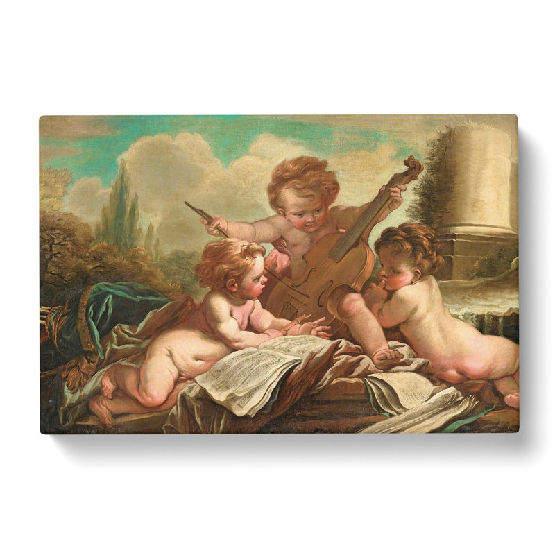 Three Cupids by Francois Boucher - Wrapped Canvas Painting, 50cm H x 76cm W x 3cm D