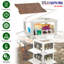Boîte de rangement pliante pour camping Boîte de rangement pliable Panier de rangement empilable Tablette avec panier à découper Couvercle supérieur 4 portes verrouillables latérales