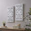 Ensemble de 2 pièces d'art mural en bois sculpté avec fleur de lotus blanche Abequa-2088295197