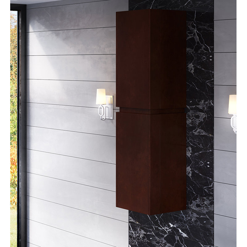Rouillard Solid Wood Linen Cabinet, Walnut