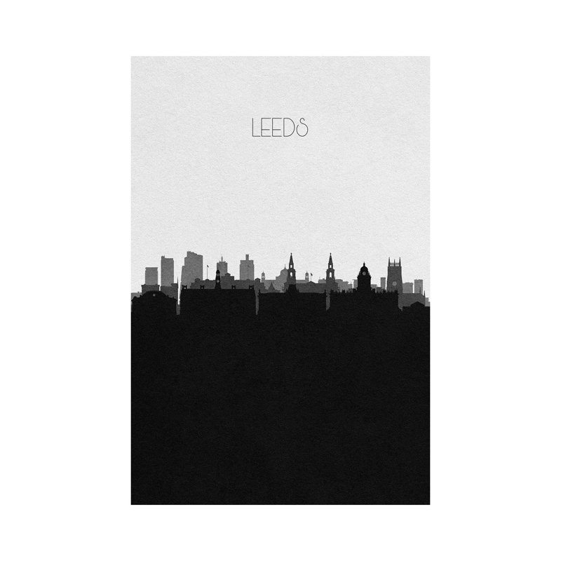 Leeds, United Kingdom City Skyline by Ayse Deniz Akerman - Wrapped Canvas Print, 30.48 cm H x 45.72 cm W
