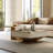 Luxury No Assembly Needed 2-Piece Coffee Table Set with Gold Base Storage Drawer Cofee Table for Living Room