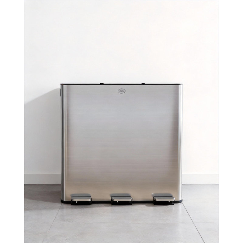 Poubelle à 3 compartiments, avec couvercles hermétiques, 24 gallons