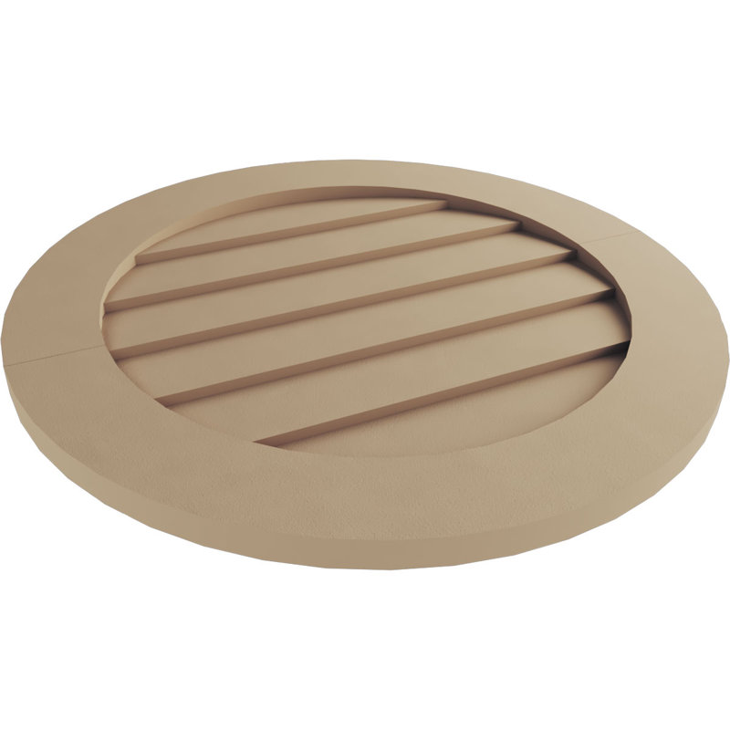 Évent rond en similibois Timberthane, H 1 po x l 15 po x L 15 po, Rustique lisse