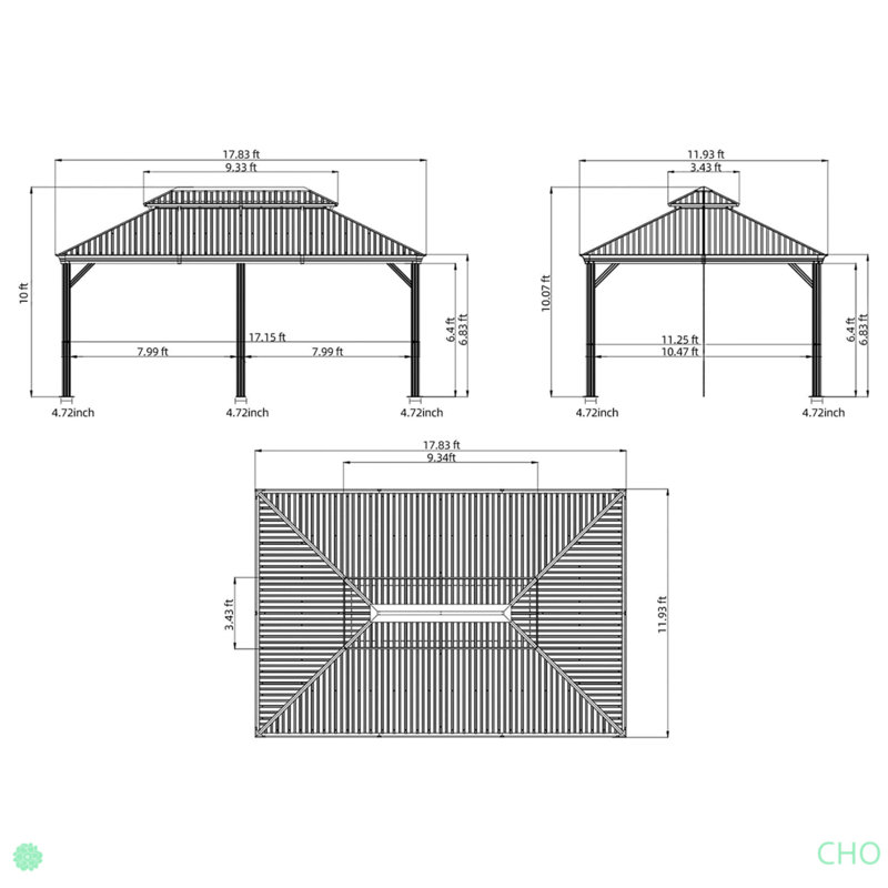 Hardtop Gazebo, Outdoor Aluminum Frame Canopy With Galvanized Steel Double Roof, Outdoor Permanent Metal Pavilion With Curtains And Netting For Patio, Backyard And Lawn